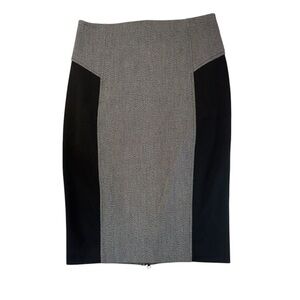 Express Skirt Pencil Skirt Leopard Lined Back Zip Bodycon Y2K Gray Black Size 6